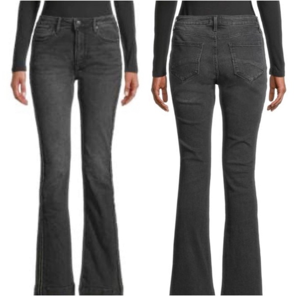 DRIFTWOOD Denim - DRIFTWOOD Wyatt NEW Black Wash Dark Gray Distressed Denim Bootcut Jeans Size 26